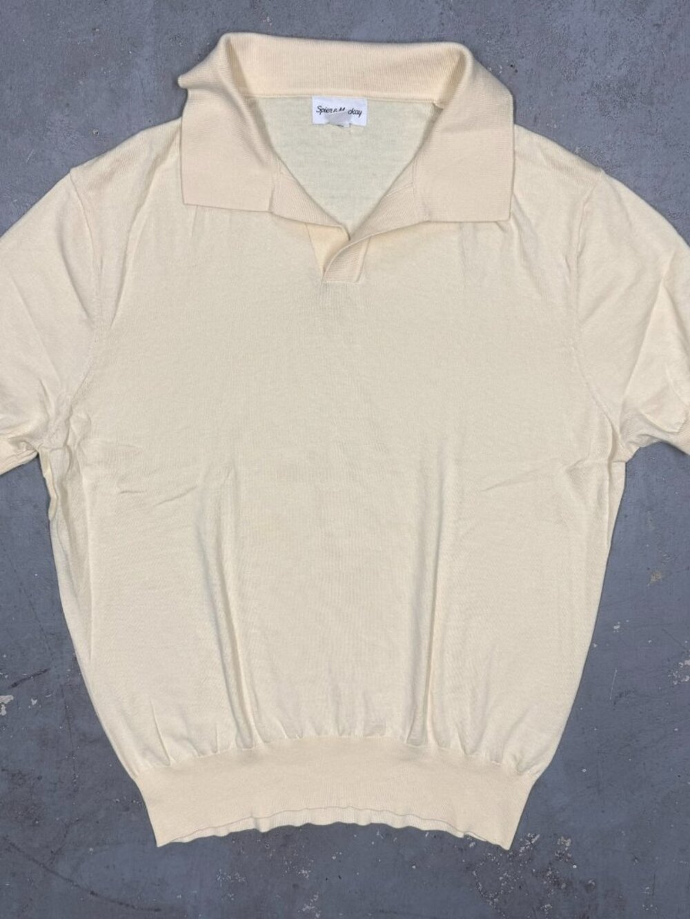 Spier & Mackay Knit Polo Shirt Cotton / Silk Short Sleeve Yellow XL